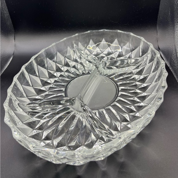 Other - Elegant Clear Glass Divided Serving Dish